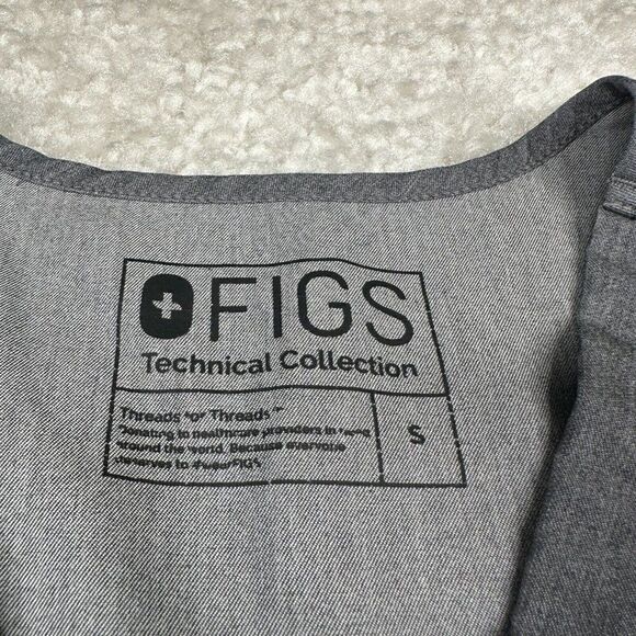 Figs Catarina One Pocket Scrub Top Gray Womens Small - Picture 6 of 12